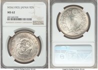 Meiji Yen Year 36 (1903) MS62 NGC, KM-YA25.3. Choice white surfaces completely untoned allowing full display of original mint bloom.

HID09801242017