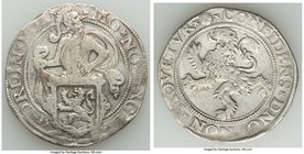 Pair of Uncertified Provincial Issues, 1) Holland. Provincial Lion Daalder 1586 - VF, Dav-8838. 39.8mm. 26.90gm 2) West Friesland. Provincial Silver D...