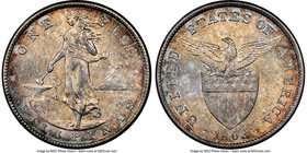 USA Administration Peso 1908-S MS64 NGC, San Francisco mint, KM172. Lustrous and of sound preservation, the surfaces attractively dressed in soft ambe...