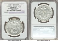 Pair of Certified Assorted Issues NGC, 1) Chile: Republic Peso 1883-So - AU Details (Surface Hairlines), Santiago mint, KM142.1. Round top 3 2) Domini...