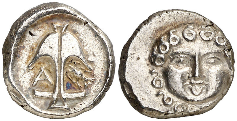(450 - 390 a.C.). Tracia. Apolonia Póntica. Dracma. (S. 1655 var) (BMC. III, 132...