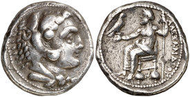 Imperio Macedonio. Alejandro III, Magno (336-323 a.C.). Ake. Tetradracma. (S. 6717 var) (MJP. 3240). 17,06 g. MBC.