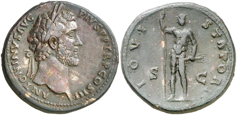 (147 d.C.). Antonino pío. Sestercio. (Spink 4184) (Co. 461) (RIC. 773). 26,83 g....