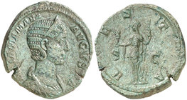 (226 d.C.). Julia Mamaea. Sestercio. (Spink 8236) (Co. 83) (RIC. 708). 23,41 g. Pátina verde. MBC+.