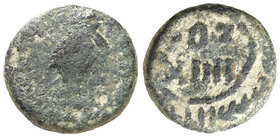(564-565). Justiniano I. Cartago. Nummus. (Ratto falta) (S. 279). 0,59 g. RC/MBC-.