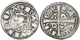 Jaume II (1291-1327). Barcelona. Diner. (Cru.V.S. 340.1) (Cru.C.G. 2158a). 0,93 g. Buen ejemplar. MBC+.