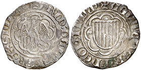 Frederic IV de Sicília (1355-1377). Sicília. Pirral. (Cru.V.S. 631) (Cru.C.G. 2612) (MIR. 194/17). 2,96 g. MBC-.