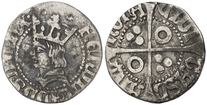 Ferran II (1479-1516). Barcelona. 1/2 croat. (Cru.V.S. 1143.4) (Cru.C.G. 3076i)....