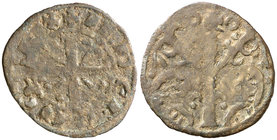 Alfonso IX (1188-1230). Marca roeles. Dinero. (AB. 146). 0,94 g. MBC-.
