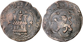 Reyes Católicos. Cuenca. 4 maravedís. (Cal. tipo 269, falta var). 8,01 g. BC+.