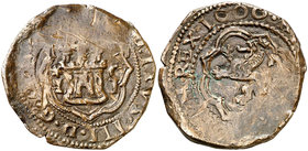 1600. Felipe III. Cuenca. I. 4 maravedís. (Cal. 647). 5,61 g. Acuñación floja en parte. Rayas. (MBC-).