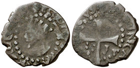 s/d. Felipe IV. Mallorca. 1 dobler. (Cal. 1464) (Cru.C.G. 4432). 1,37 g. Rara. (MBC-).