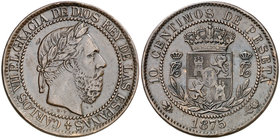 1875. Carlos VII, Pretendiente. Oñate. 10 céntimos. (Cal. 10). 10,27 g. Golpecitos. MBC.