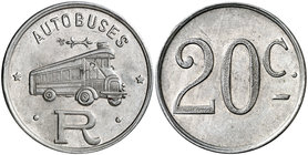 Barcelona. Autobuses Roca. 10, 15 y 20 céntimos. (AL. 1184 a 1186). Lote de 3 monedas, serie completa. MBC+/EBC.