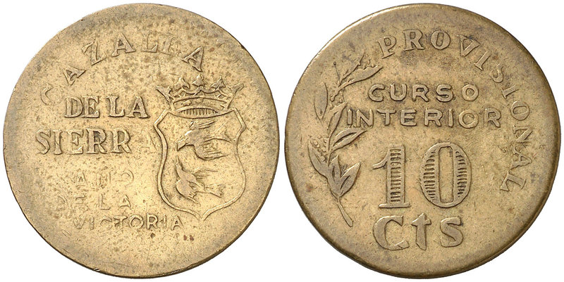 Cazalla de la Sierra (Sevilla). 10 céntimos. (Cal. 5). 3,42 g. MBC.