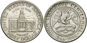 1946. Estados Unidos. Filadelfia. 1/2 dólar. (Kr. 197). 12,49 g. AG. Centenario del estado de Iowa. Escasa EBC+.