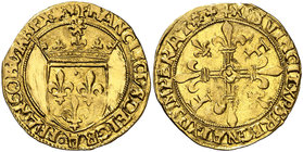 s/d. Francia. Francisco I (1515-1547). 1 ecu d'or. (Fr. 345). 3,38 g. AU. Sirvió como joya. (MBC-).