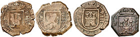 1605, 1618 y 1619. Felipe III. Burgos. 8 maravedís. Lote de 3 monedas. MBC-/EBC-.