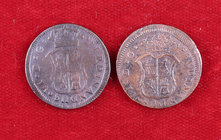 1755 y 1756. Fernando VI. Barcelona. 1 ardit. Lote de 2 monedas. BC+/MBC.