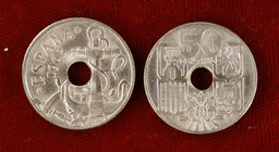 1963*1963 y 1964. Estado Español. 50 céntimos. Lote de 2 monedas. EBC+.