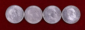 1966*1966, *1967, *1968 y *1970. Estado Español. 100 pesetas. Lote de 4 monedas. S/C-/S/C.