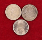 1975*1976 y 1978. Juan Carlos I. 1 peseta. Lote de 3 monedas con defectos. A examinar. MBC/S/C-.
