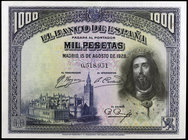 1928. 1000 pesetas. (Ed. C8) (Ed. 357). 15 de agosto, San Fernando. Leve doblez. EBC+.