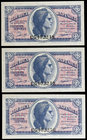 1937. 50 céntimos. (Ed. C42a) (Ed. 391a). Trío correlativo, serie C. S/C.