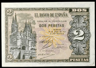 1938. Burgos. 2 pesetas. (Ed. D30a) (Ed. 429a). 30 de abril. Serie M. S/C-.