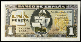 1940. 1 peseta. (Ed. D43a) (Ed. 442a). 4 de septiembre, Santa María. Pareja correlativa, serie H. S/C-.
