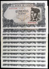 1971. 500 pesetas. (Ed. D74a) (Ed. 473a). 23 de julio, Verdaguer. 16 billetes, series I, K (seis, cinco correlativos), M, 1E (cinco, tres correlativos...