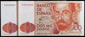 1980. 2000 pesetas. (Ed. E5a) (Ed. 479a). 22 de julio, Juan Ramón Jiménez. Pareja correlativa, serie E. S/C-.