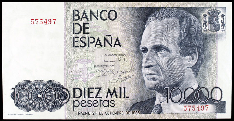 1985. 10000 pesetas. (Ed. E7) (Ed. 481). 24 de septiembre, Juan Carlos I / Felip...