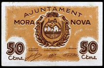 Mora la Nova. 50 céntimos. (T. 1862). MBC+.