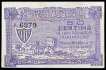 Ulldecona. 50 céntimos. (T. 3030). Ex Colección José Martí, Áureo 17/11/2004, nº 5780. Raro. MBC+.