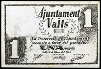 Valls. 10, 15, 25, 50 céntimos y 1 (cuatro) pesetas. (T. 3101, 3102, 3103, 3105, 3107a, 3108, 3109 y 3110). 8 billetes. Ex Colección José Martí, Áureo...