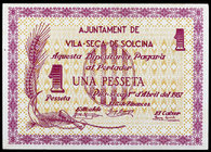 Vila-seca de Solcina. 50 céntimos y 1 peseta. (T. 3325 y 3326). 2 billetes, serie completa. Ex Colección José Martí, Áureo 17/11/2004, nº 5822 Escasos...
