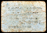 Almadenejos (Ciudad Real). 1 peseta. (RGH. 545). Raro. BC-.