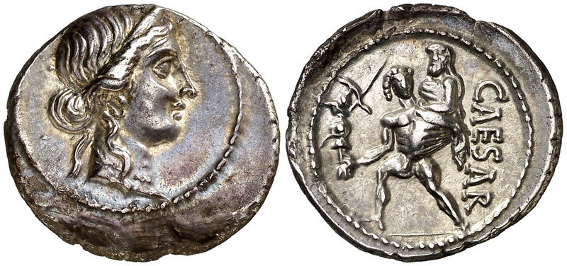 (47-46 a.C.). Julio César. Denario. (Spink 1402) (S. 12) (Craw. 458/1). 3,69 g. ...