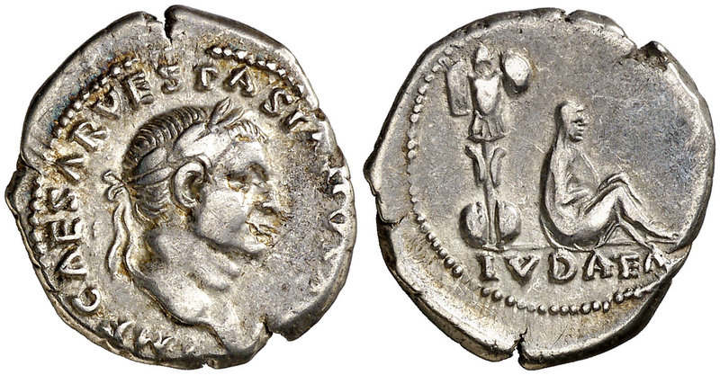 (69-70 d.C.). Vespasiano. Denario. (Spink 2296) (S. 226) (RIC. 2). 3,37 g. Ex Co...