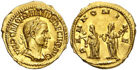 (250-251 d.C.). Trajano Decio. Áureo. (Spink 9360) (Co. 85) (RIC. 21a) (Calicó 3295). 4,12 g. Bella. EBC.