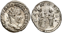 (250-251 d.C.). Trajano Decio. Antoniniano. (Spink 9378) (S. 86) (RIC. 21b). 3,82 g. Bella. EBC+/EBC-.