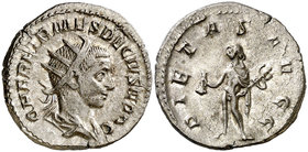 (251 d.C.). Herennio Etrusco. Antoniniano. (Spink 9520) (S. 11) (RIC. 142b). 4,10 g. MBC+.