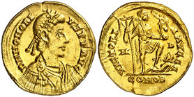 (402-403 d.C.). Honorio. Mediolanum. Sólido. (Spink 20916) (Co. 44) (RIC. 1206c). 4,32 g. EBC-.