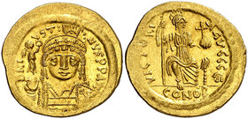 Justino II (565-578). Constantinopla. Sólido. (Ratto 753) (S. 345). 4,49 g. EBC-.