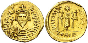 Focas (602-610). Constantinopla. Sólido. (Ratto 1187 var) (S. 620). 4,33 g. EBC-/MBC+.