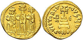 Heraclio, Heraclio Constantino y Heraclonas (610-641). Constantinopla. Sólido. (Ratto falta) (S. 770). 4,42 g. MBC.