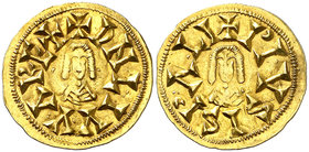 Liuva II (601-603). Ispali (Sevilla). Triente. (CNV. 135.1) (R.Pliego 163b). 1,49 g. Ex Colección Manuela Etcheverría. MBC+.