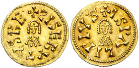 Sisebuto (612-621). Ispali (Sevilla). Triente. (CNV 219.40) (R.Pliego 277g). 1,50 g. EBC-.