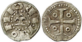 Ramon Berenguer III (1096-1131). Barcelona. Diner. (Cru.V.S. 31.4) (Cru.C.G. 1839a). 0,96 g. Leyenda exterior que comienza a las 6h del reloj. Buen ej...